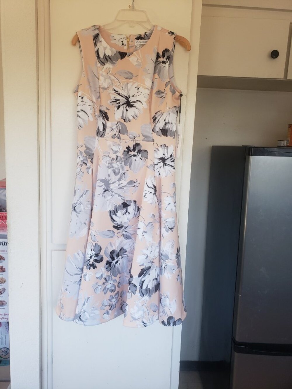 Calvin Klein Peach with white and grey flowers Size 8